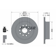Textar 2 x Internally Vented Rear Brake Discs 92185703