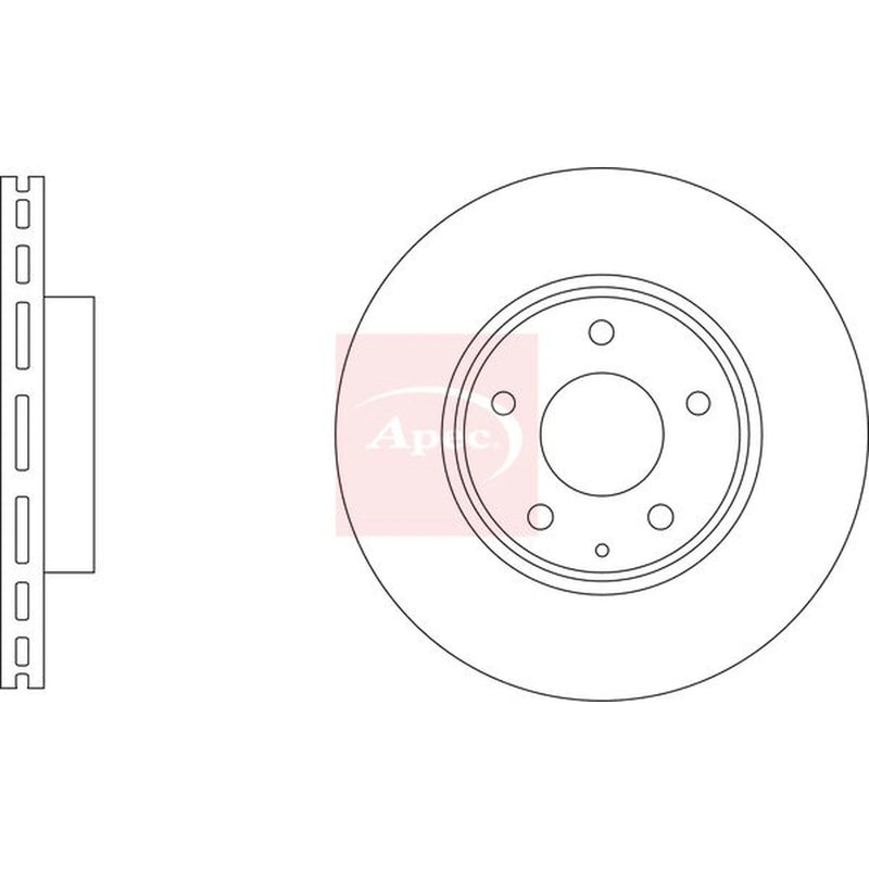 Apec 2 x Vented Front Brake Discs DSK3365