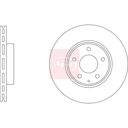 Apec 2 x Vented Front Brake Discs DSK3365