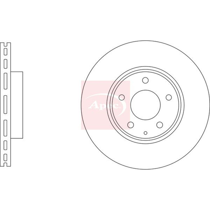 Apec 2 x Vented Front Brake Discs DSK3365