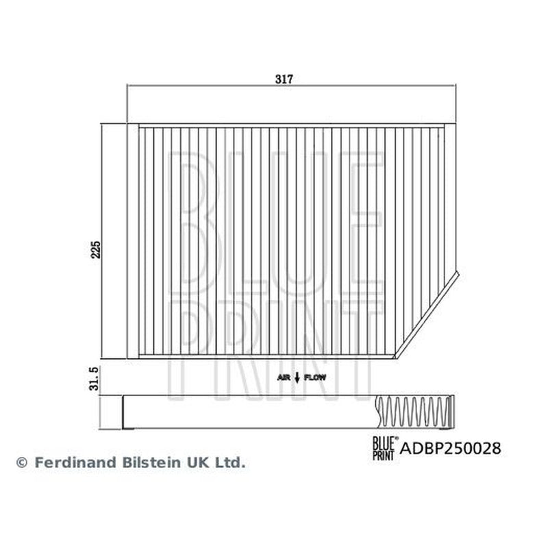 Blue Print Cabin Air Filter (Pollen Filter) ADBP250028