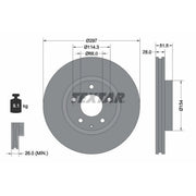 Textar 2 x Internally Vented Brake Discs 92257403 OE 5HA033251 GHP933251