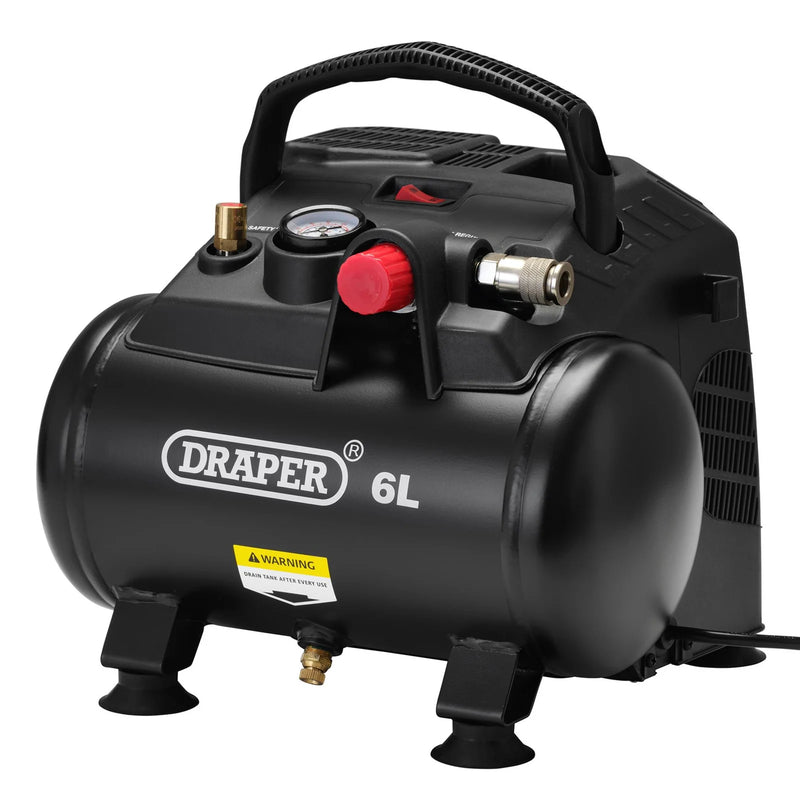 Draper 6L Oil-Free Air Compressor 230V 1.2kW/1.5hp