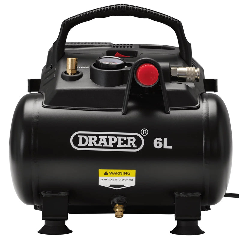 Draper 6L Oil-Free Air Compressor 230V 1.2kW/1.5hp