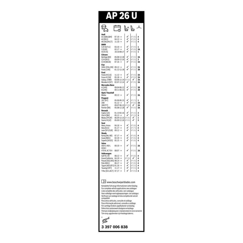 Bosch Aerotwin Wiper Blade 650mm — AP26U