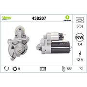Valeo Starter Motor 12V 1.4kW 9 Teeth 438207