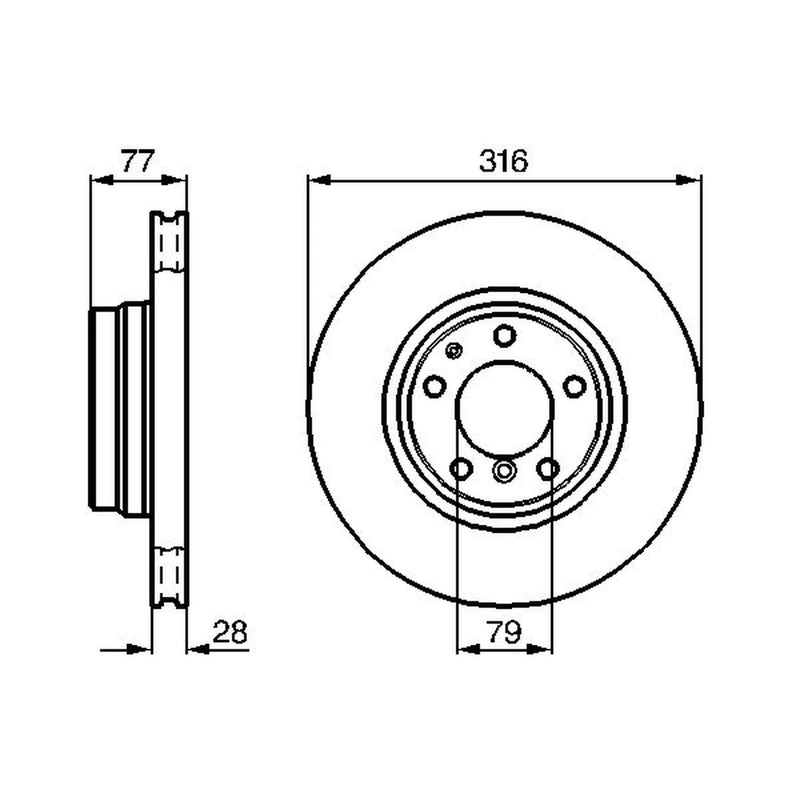 Bosch 2 x Vented Front Brake Discs 0 986 478 622