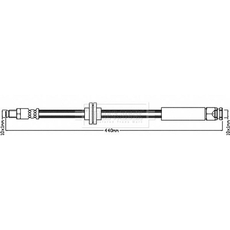 Borg & Beck Brake Hydraulic Hose Line Front Left BBH8386