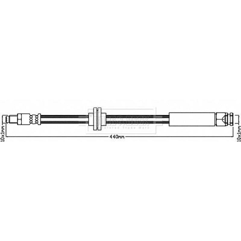 Borg & Beck Brake Hydraulic Hose Line Front Left BBH8386
