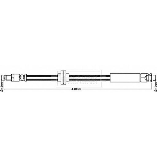 Borg & Beck Brake Hydraulic Hose Line Front Left BBH8386