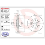 Brembo 2 x Internally Vented Front Brake Discs 09.N284.21