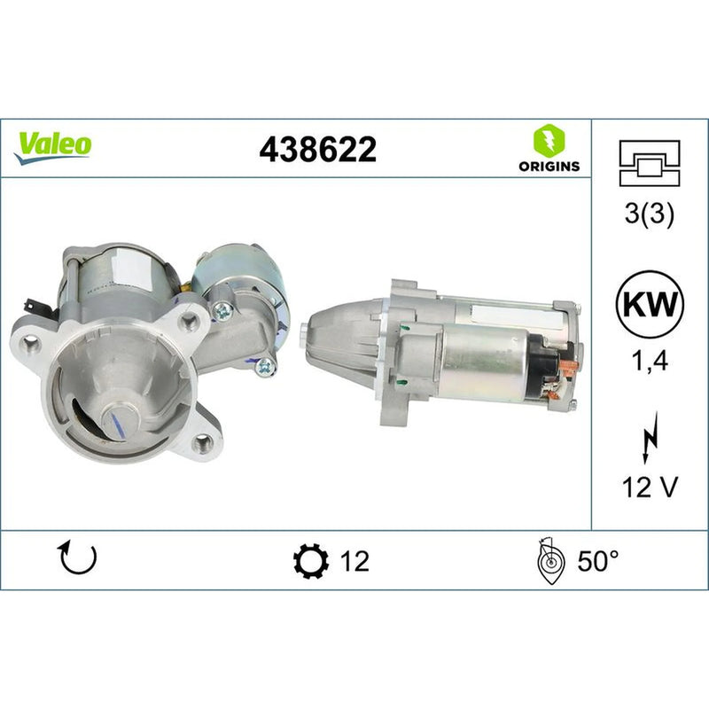 Valeo Starter Motor 12V 1.4kW 12 Teeth 438622