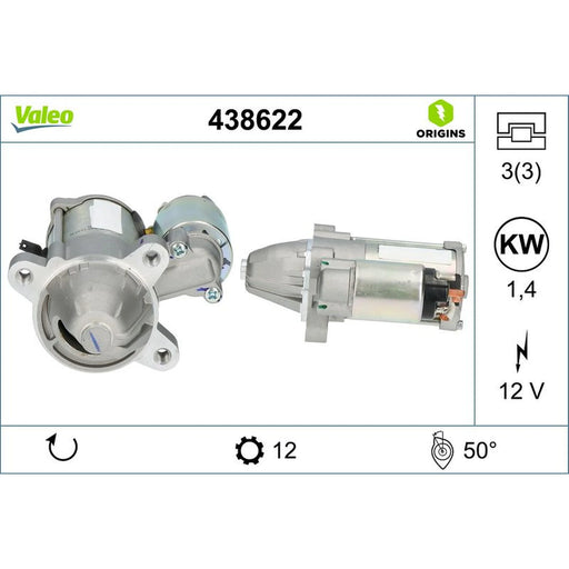 Valeo Starter Motor 12V 1.4kW 12 Teeth 438622