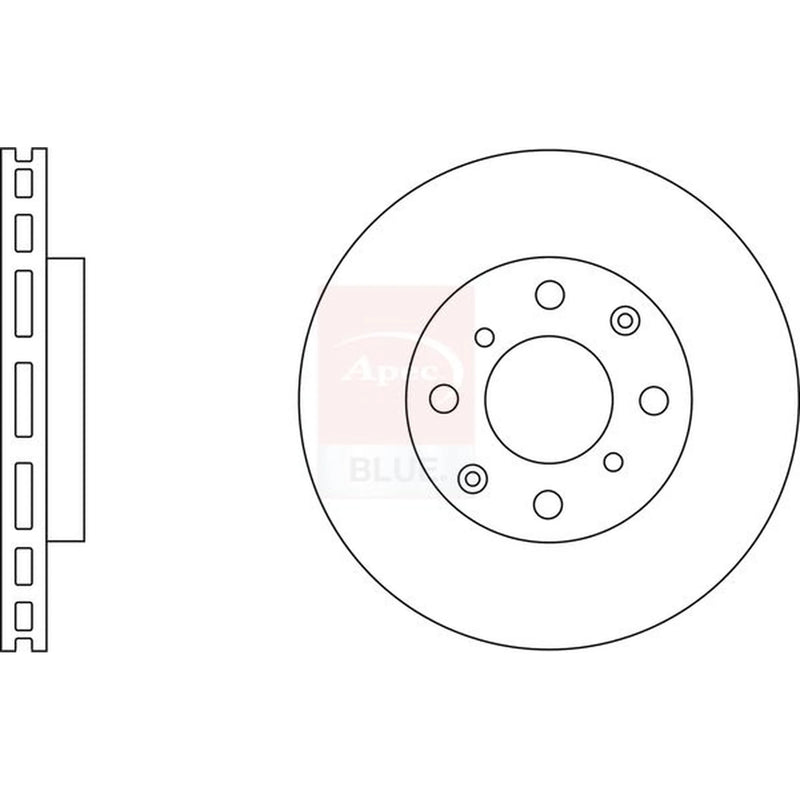 Apec 2 x Vented Front Brake Discs SDK6235