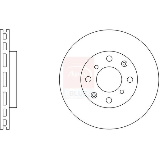 Apec 2 x Vented Front Brake Discs SDK6235