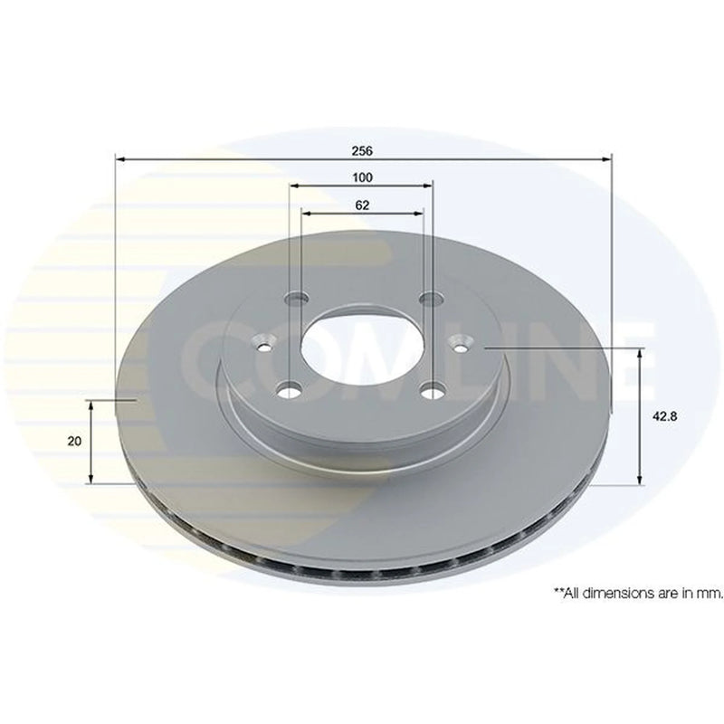 Comline 2 x Internally Vented Front Brake Discs ADC5044V