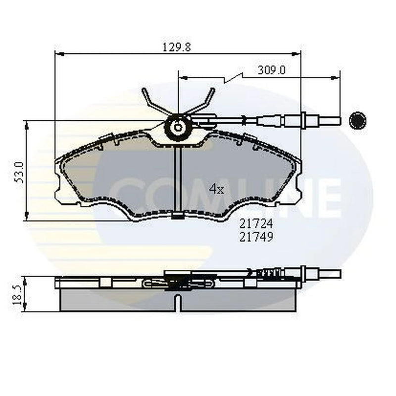 Comline 4 x Front Brake Pad Set CBP1433
