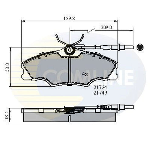 Comline 4 x Front Brake Pad Set CBP1433