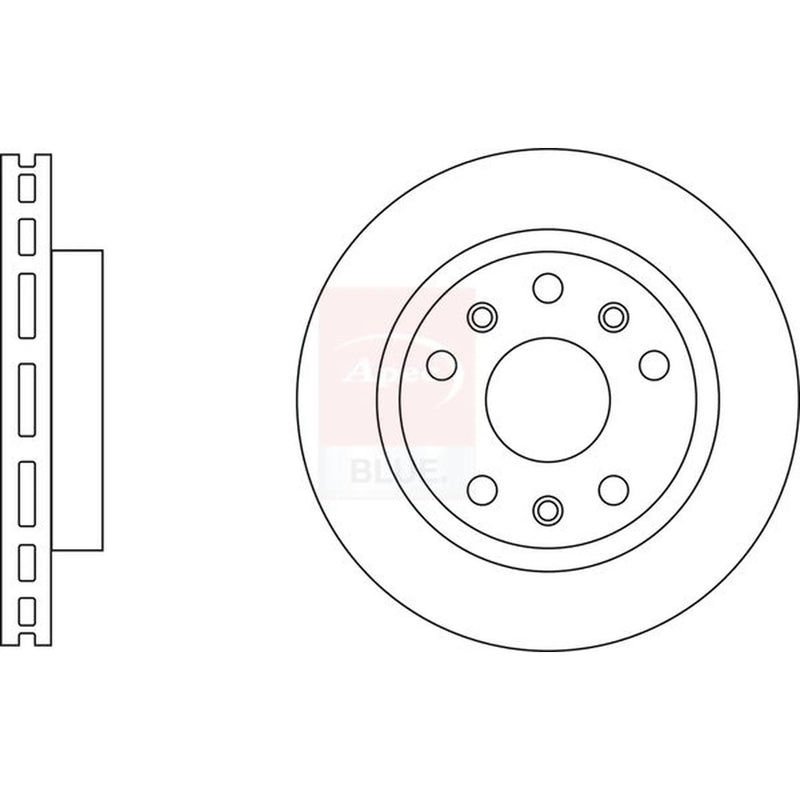 Apec 2 x Vented Front Brake Discs SDK6822