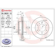 Brembo 2 x Internally Vented Front Brake Discs 09.B622.10