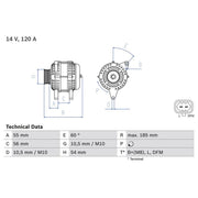 Bosch Car Alternator 12V 0 986 082 380