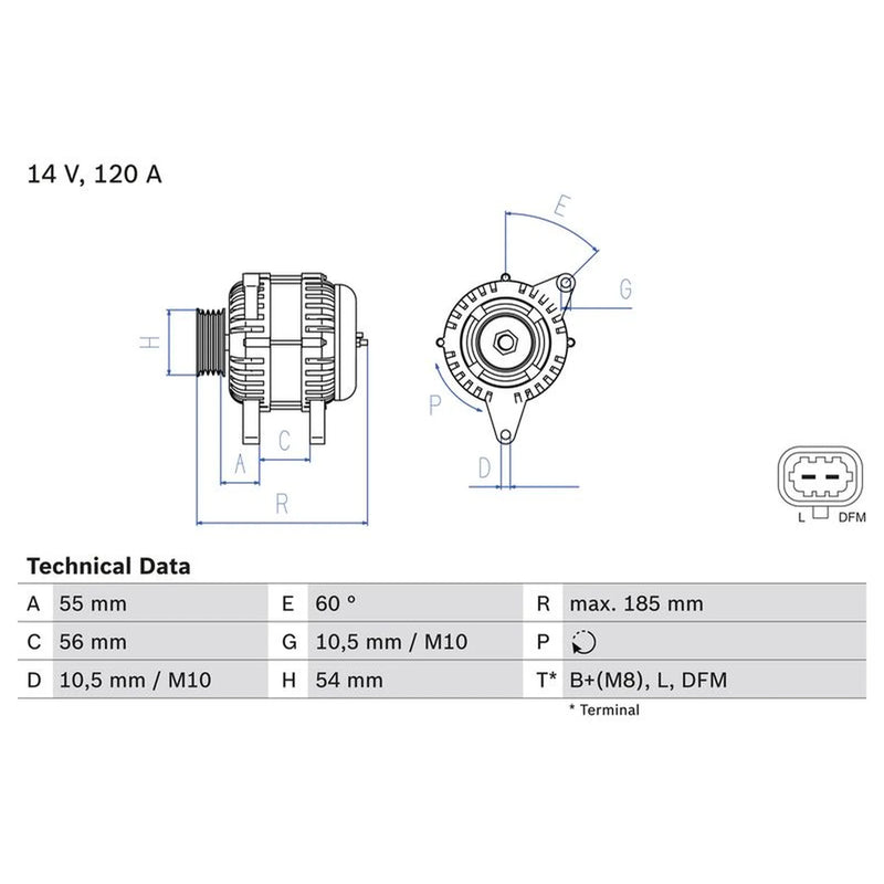 Bosch Car Alternator 12V 0 986 082 380