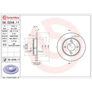 Brembo 2 x Solid Rear Brake Discs 08.D248.11