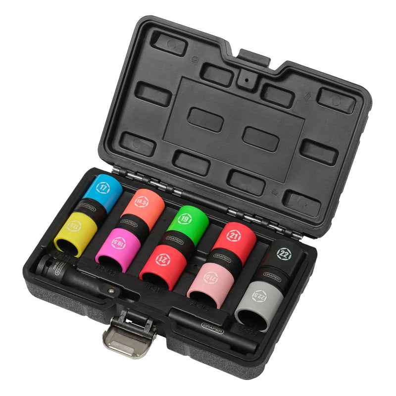 Draper Double Ended Wheel Nut Socket Set 1/2" Sq. Dr. (7 Piece)