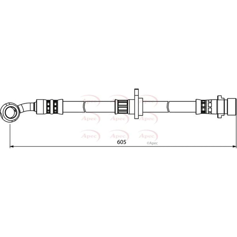 Apec Brake Hydraulic Hose Line Front Right HOS4000