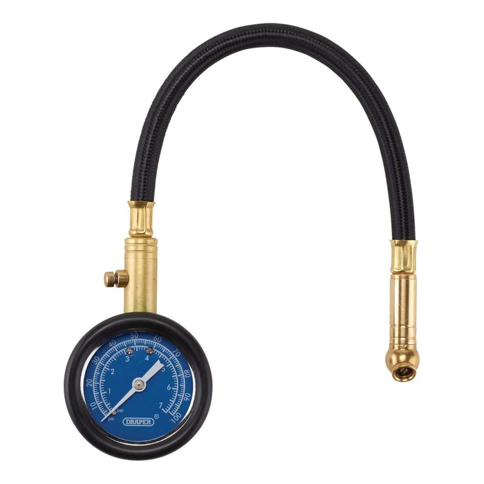 Draper Tyre Pressure Gauge with Flexible Hose 69924 Draper  - Town Parts