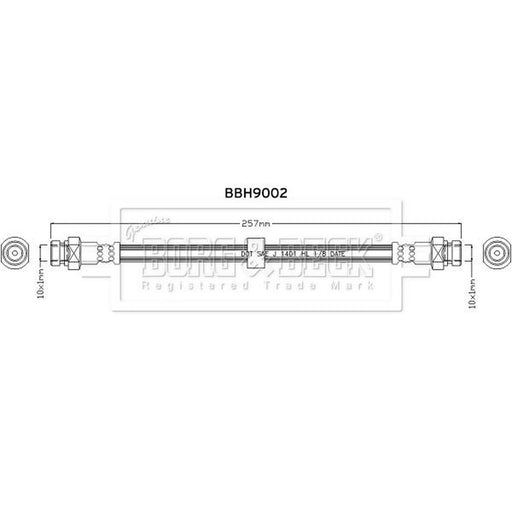 Borg & Beck Brake Hydraulic Hose Line Rear Left BBH9002