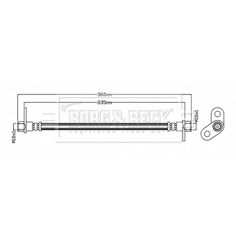 Borg & Beck Brake Hydraulic Hose Line Rear BBH8756