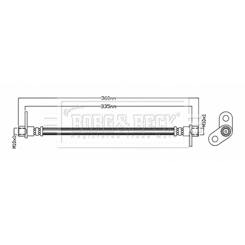 Borg & Beck Brake Hydraulic Hose Line Rear BBH8756