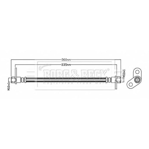 Borg & Beck Brake Hydraulic Hose Line Rear BBH8756