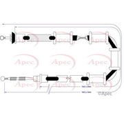 Apec Handbrake Cable Left Rear CAB1278