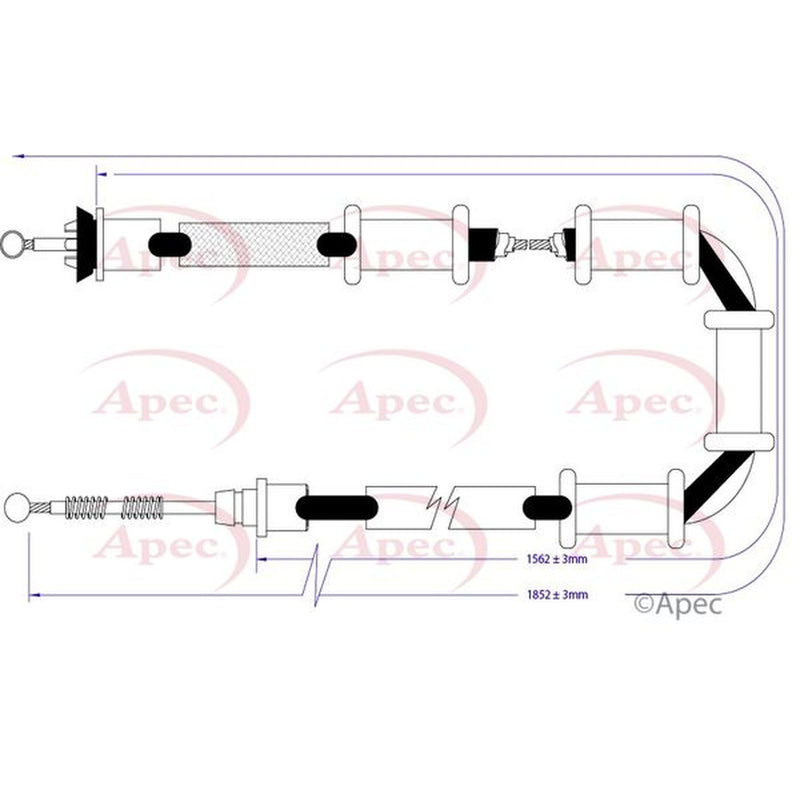 Apec Handbrake Cable Left Rear CAB1278