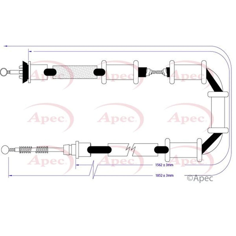 Apec Handbrake Cable Left Rear CAB1278