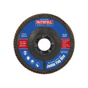 Faithfull Zirconia Abrasive Jumbo Flap Disc 115 x 22mm 120 Grit - FAIFD115120Z