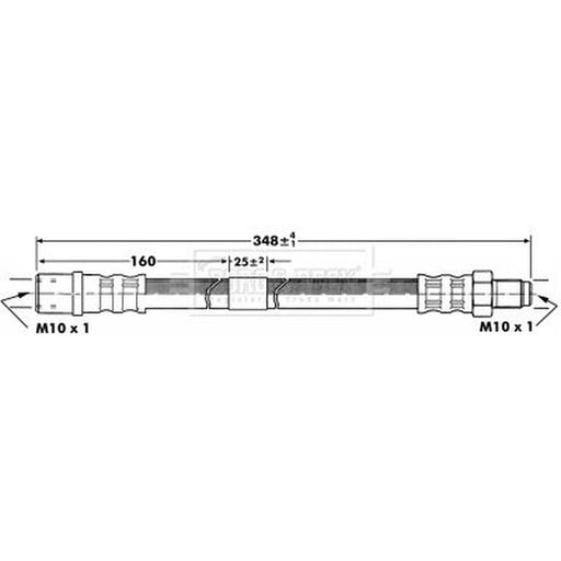 Borg & Beck Brake Hydraulic Hose Line Rear Left BBH7089
