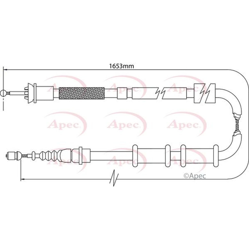 Apec Handbrake Cable Left Rear CAB1111