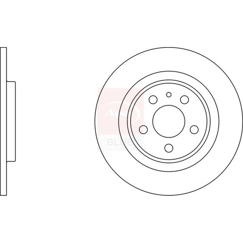 Apec 2 x Solid Rear Brake Discs SDK6363