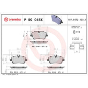 Brembo 4 x Front Brake Pad Set P50045X