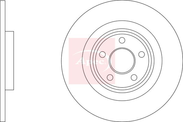 Apec 2 x Brake Disc Set Solid