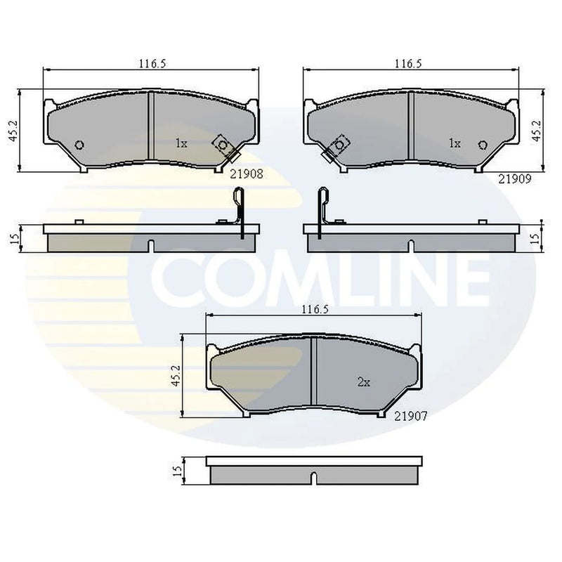 Comline 4 x Front Brake Pad Set CBP3587