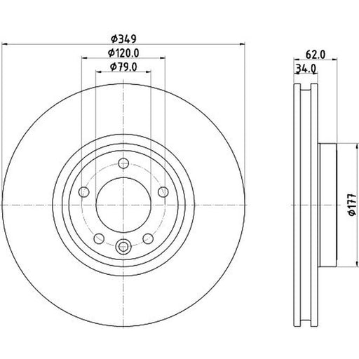 DON 2 x Front Brake Discs PCD20181
