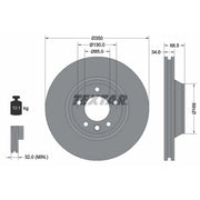 Textar 2 x Front Vented Brake Discs 92121705