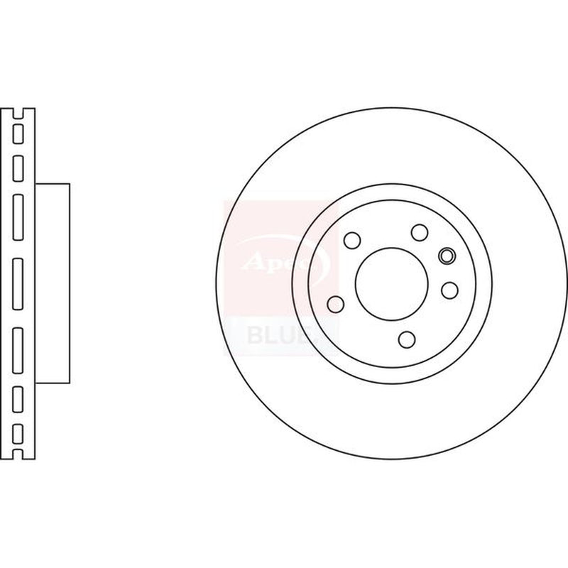 Apec 2 x Vented Front Brake Discs SDK6246