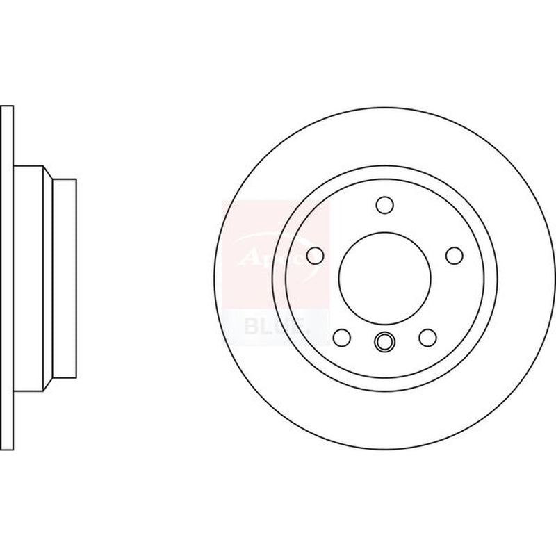 Apec 2 x Solid Rear Brake Discs SDK6148