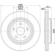 DON 2 x Externally Vented Rear Brake Discs PCD23211
