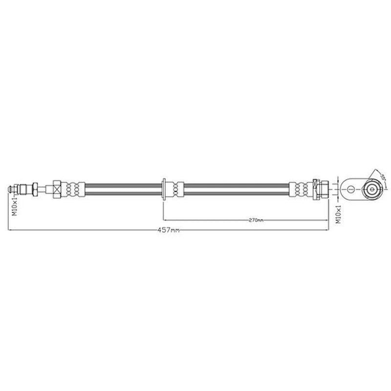 Juratek Brake Hydraulic Hose Line Rear Left JBH1638L